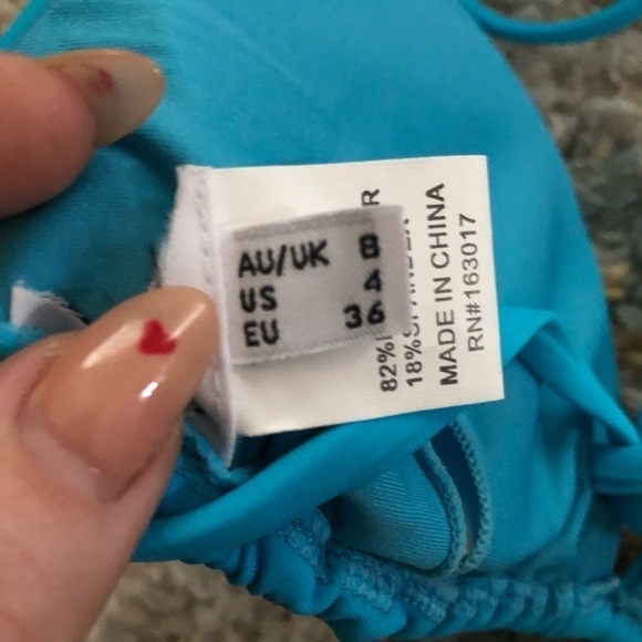 Princess Polly Tayla Blue Triangle Halter Bikini 4 - Picture 7 of 8